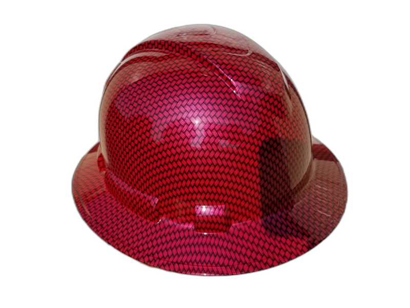 Candy Apple Red Carbon Fiber hard hat top view