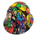 Sticker Bomb Custom Hydro Dipped Full Brim Hard Hat - Top View