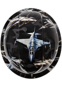 Urban Camo Fighter Jets Custom Hydro Dipped Full Brim Hard Hat - Top View