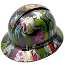 Comic Book Zombie Squad Custom Hydro Dipped Full Brim Hard Hat - Top View