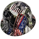 Military Army Dog Tags Custom Hydro Dipped Full Brim Hard Hat - Top View
