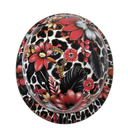 Red Daisey Leopard Beebop Custom Hydro Dipped Full Brim Hard Hat - Top View