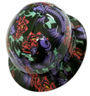Japanese Koi Fish Tattoo Art Custom Hydro Dipped Full Brim Hard Hat - Top View