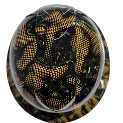 Wasp Hive Camo Intense 3D Custom Hydro Dipped Full Brim Hard Hat - Top View