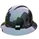 Chameleon Flip Flop Carbon Fiber Custom Hydro Dipped Full Brim Hard Hat - Top View