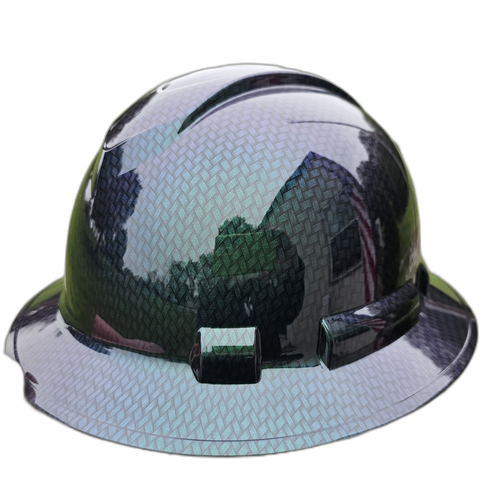 Chameleon Flip Flop Carbon Fiber Custom Hydro Dipped Full Brim Hard Hat - Top View