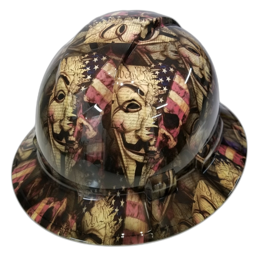 Anonymous AMERICAN PATRIOT EDITION Custom Hydro Dipped Full Brim Hard Hat - Top View