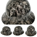 Devils Canyon Skull Camo Custom Hydro Dipped Full Brim Hard Hat - Top View
