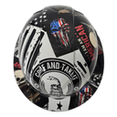 Patriot Come And Take It Sticker Bomb Custom Hydro Dipped Full Brim Hard Hat - Top View