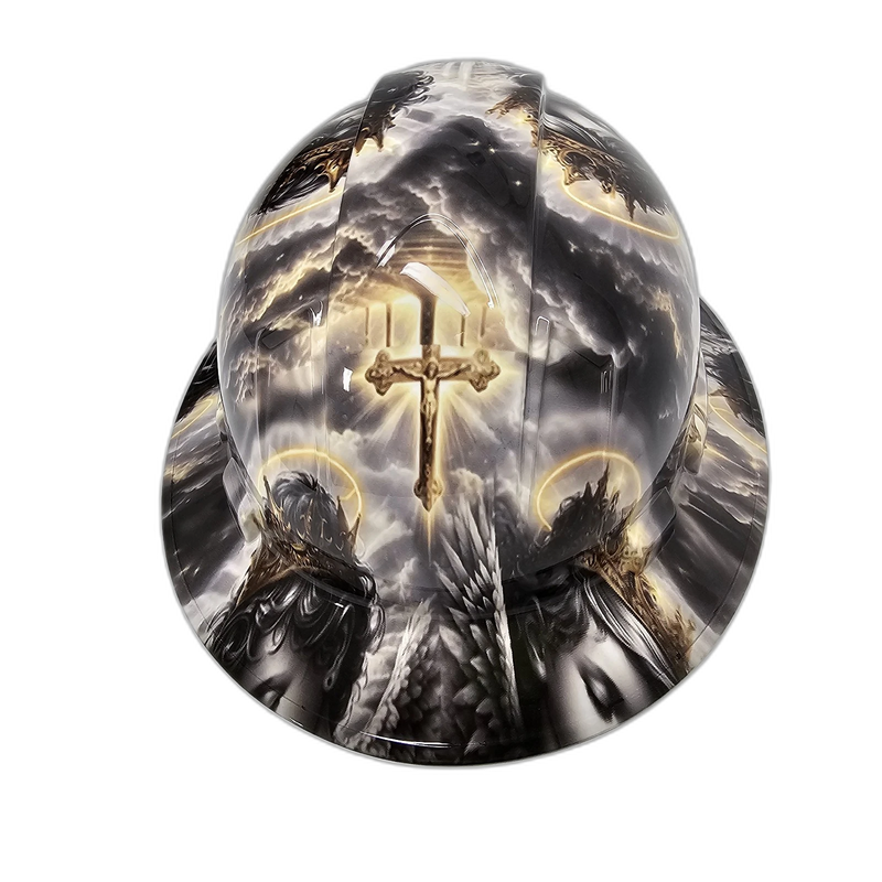 Jesus With Cherubs Live In The Light hard hat top view