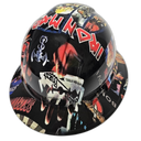 Heavy Metal Sticker Bomb Custom Hydro Dipped Full Brim Hard Hat - Top View