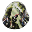 American Clown Show Democratic Clowns Custom Hydro Dipped Full Brim Hard Hat - Top View