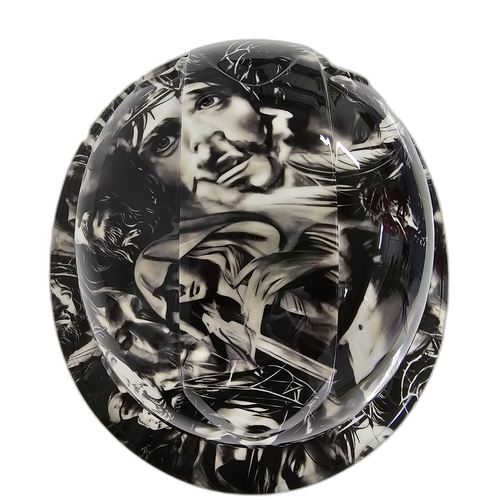 Jesus Christ Big Faces Jesus Saves Custom Hydro Dipped Full Brim Hard Hat - Top View