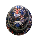 Live Free Or Die USA America Custom Hydro Dipped Full Brim Hard Hat - Top View