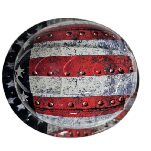 American Metal USA Flag American Custom Hydro Dipped Full Brim Hard Hat - Top View