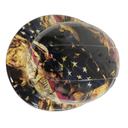 Battle Worn Tattered And Torn USA Flag Custom Hydro Dipped Full Brim Hard Hat - Top View