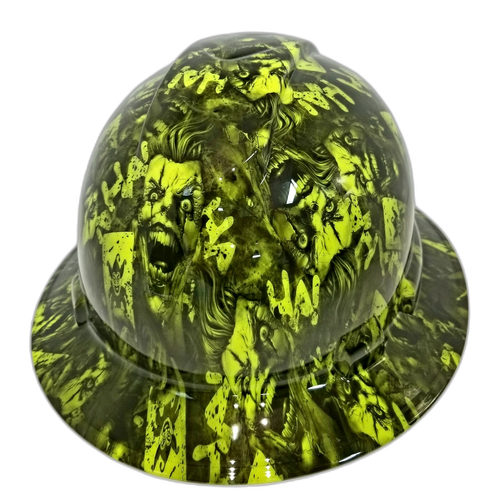 The Stacked Deck Custom Hydro Dipped Full Brim Hard Hat - Top View
