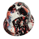 Boody Skull Abstract Skulls Skull Camo Custom Hydro Dipped Full Brim Hard Hat - Top View