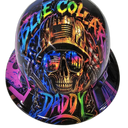 Blue Collar Daddy custom hydro dipped hard hat - detail