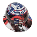 Drill Baby Drill 2024 Custom Hydro Dipped Full Brim Hard Hat - Detail Close-Up