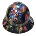 Big Bad Boss Man Clowns Custom Hydro Dipped Full Brim Hard Hat - Detail Close-Up