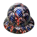 Live Free Or Die USA America Custom Hydro Dipped Full Brim Hard Hat - Detail Close-Up