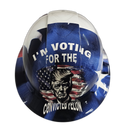 Im Voting For Convicted Felon Custom Hydro Dipped Full Brim Hard Hat - Detail Close-Up