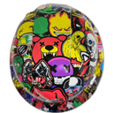 Sticker Bomb Custom Hydro Dipped Full Brim Hard Hat - Detail Close-Up