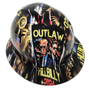 Vance Outlaw Hillbilly 2024 Pres Custom Hydro Dipped Full Brim Hard Hat - Detail Close-Up