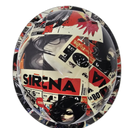 Sirena Pop Art Big Cock Collage Custom Hydro Dipped Full Brim Hard Hat - Detail Close-Up