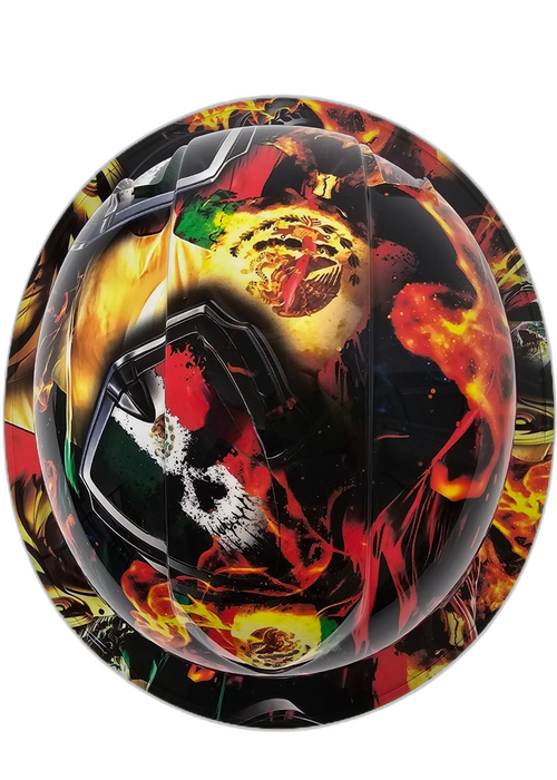 Mexican Pride Orgullo Mexicano Custom Hydro Dipped Full Brim Hard Hat - Detail Close-Up