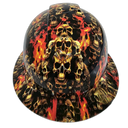 Gate of Skulls Stacked Evil Custom Hydro Dipped Full Brim Hard Hat - Detail Close-Up