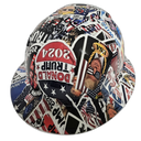 2024 Sticker Bomb Custom Hydro Dipped Full Brim Hard Hat - Detail Close-Up