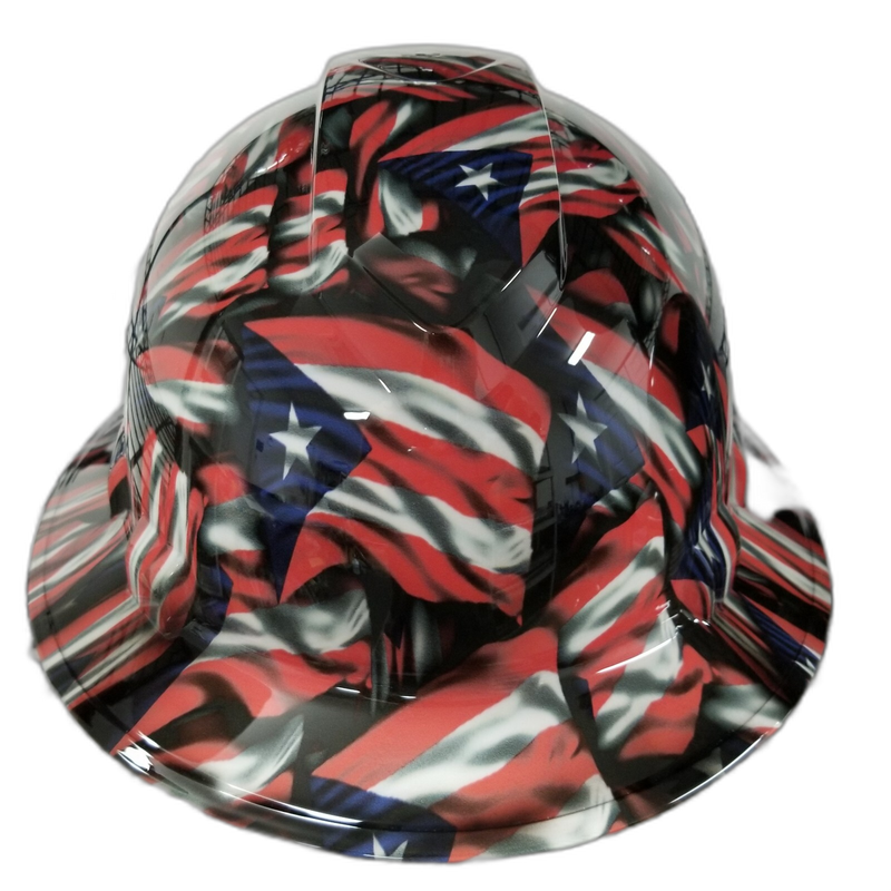 Puerto Rico Lone Star Flag hard hat underside view