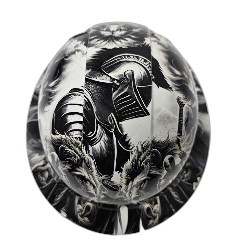 Crusader Knight & Lion Faith hard hat underside view