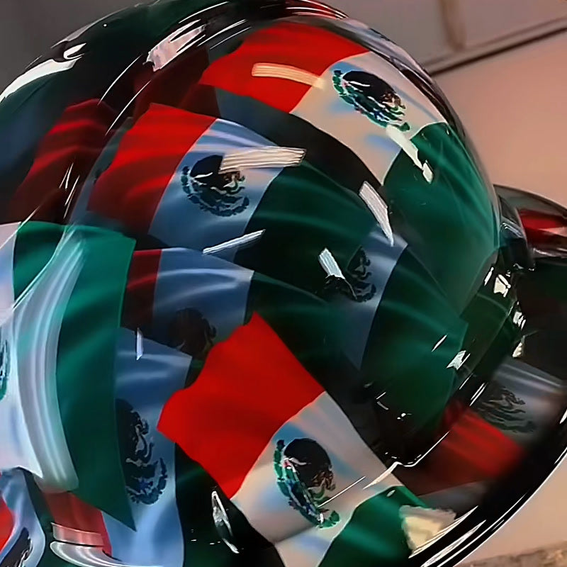 Fresh hydro dipped full brim hard hat glistening under clear coat